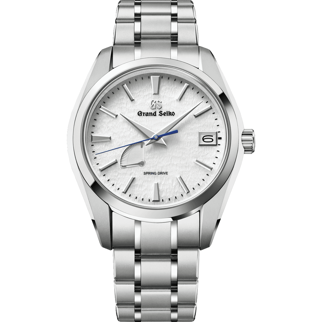Grand Seiko Heritage Snowflake reference SBGA211 with textured white dial and titanium bracelet.